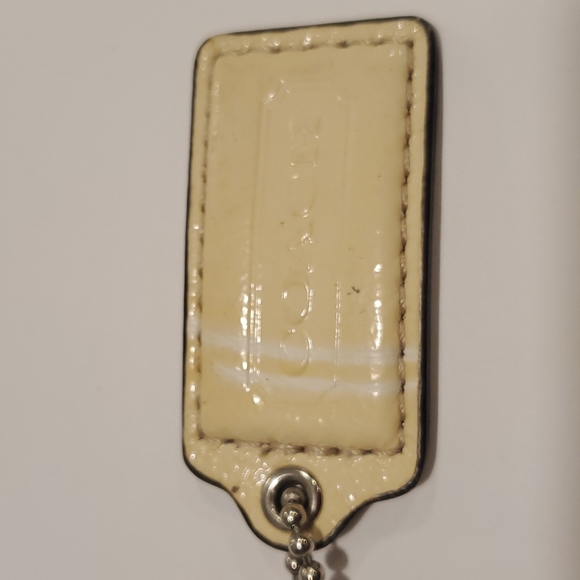 COACH  Patent Leather Hanging Tag Keychain  Bag Charm - Picture 2 of 5